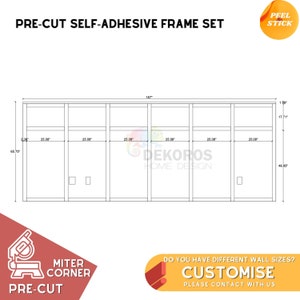 Commande à façon, kit de moulure murale prêt à assembler, lambris de moulures modernes prédécoupées de 6 cm - Panneau mural résistant - Revêtement autocollant