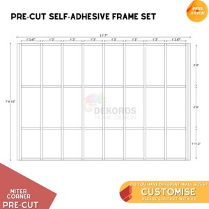 Commande personnalisée, kit de moulure murale prêt à assembler, lambris Modern Mouldings prédécoupé de 4 cm (3,9 po.) - Panneau mural résistant à l'eau