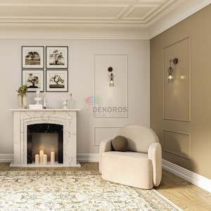 Pre-Cut 2,5 cm/1&#39;&#39; Wall Molding Kit , Model Moulding Frames, Customisable Wall Covering, Peel&Stick,Water,Damage Resistant, Peel and Stick