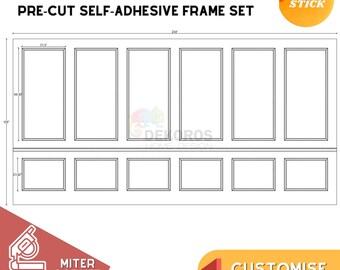 Custom Order, Wall Moulding Frame Kit - Paintable White Wall Panel Moldings, Water, Damage Resistant - Pre-cut,Ready Assemble