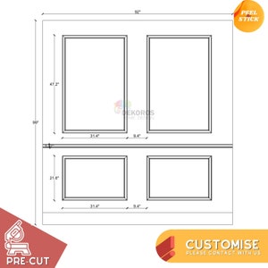 Commande personnalisée - kit de moulures murales, planche et latte, ensemble de cadre, garniture murale autocollante, moulures de cadre prédécoupées de 4 cm, pouvant être peint, personnalisable