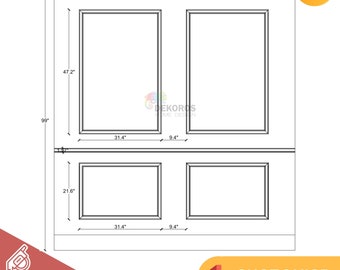 Kundenbestellung - Wandleisten-Kit, Brett und Leiste, Rahmen-Set, Wandzierleiste zum Schälen und Aufkleben, vorgeschnittene 4-cm-Rahmenleisten, übermalbar, anpassbar