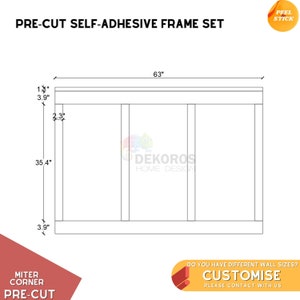 Commande personnalisée, kit de moulure murale, moulure autocollante, demi-panneau mural résistant - Garniture murale à peindre pour le couloir, personnalisable