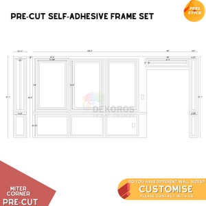 Custom Order, 4 cm Frame Set, Wall Mouldings, Ready Assemble Molding Kit, Board