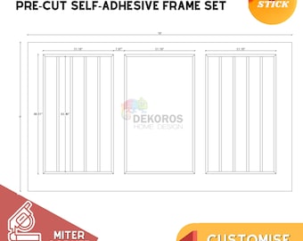 Custom Order, Wall Mouldings, Ready Assemble Molding Kit,  Frame Set, Board, 4cm Peel and Stick Wall Trim, Paintable Customisable