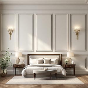 Pre-Cut 4 cm Mouldings Kit Wall Art - White Wall Panel, Water, Damage Resistant - Peel&Stick - Ready Assemble Covering - Wall Molding Kit