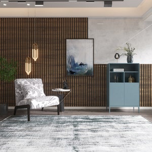 Lambris de parede de madeira, revestimento decorativo, painéis de parede de madeira modernos, revestimento de parede, água, resistente a danos, instalação prática