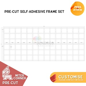 Custom Order, Ready Assemble Wall Molding Kit, Pre-Cut 6 cm Modern Mouldings Wainscoting - Resistant Wall Panel - Customisable Wall Covering