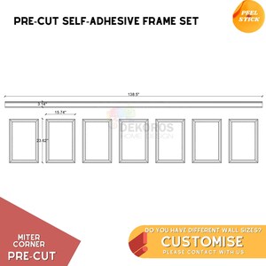 Pedido personalizado, kit de molduras de pared listas para ensamblar, molduras de marco precortadas de 4 cm, revestimiento de borde de 8 cm, panel de media pared