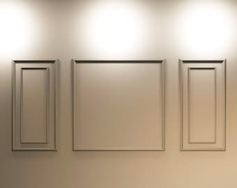 Paneles para pintar, molduras de pared blancas, revestimiento decorativo, resistente a daños, listo para ensamblar, kit de molduras de pared