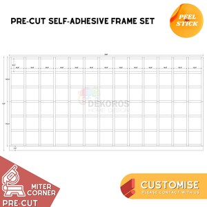 Custom Order, Ready Assemble Wall Molding Kit, Pre-Cut 6 cm Modern Mouldings Wainscoting - Resistant Wall Panel