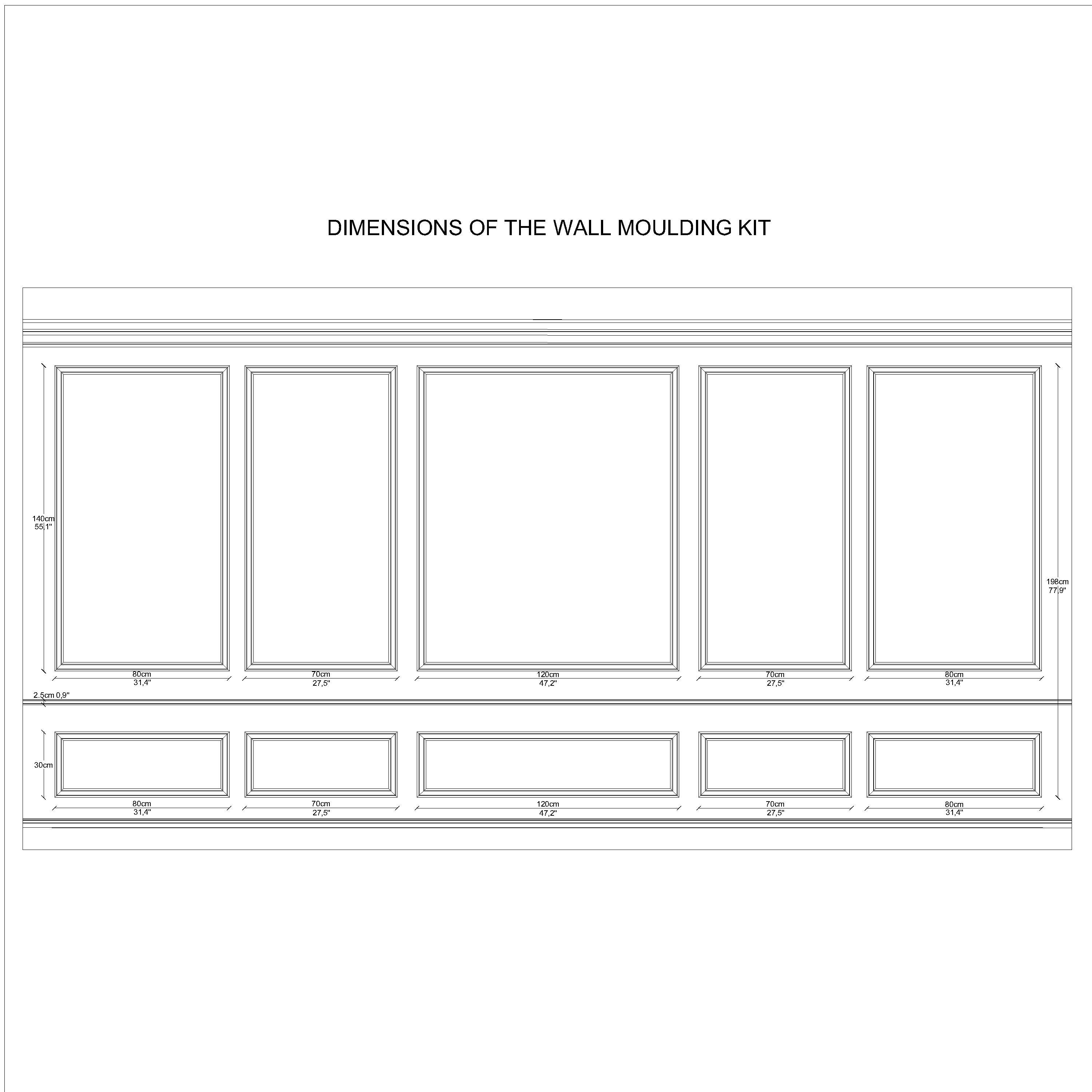 Wall Moulding Design Kit White Wall Panel Moldings Water Etsy