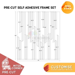 Custom Order, Pre-Cut 6 cm Modern Mouldings Wainscoting, Ready Assemble Wall Molding Kit, Customisable Wall Covering, Resistant Wall Panel