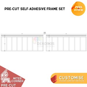Op maat gemaakte, kant-en-klare muurlijst, voorgesneden 6 cm moderne lijstwerk lambrisering - resistent half wandpaneel - afpellen