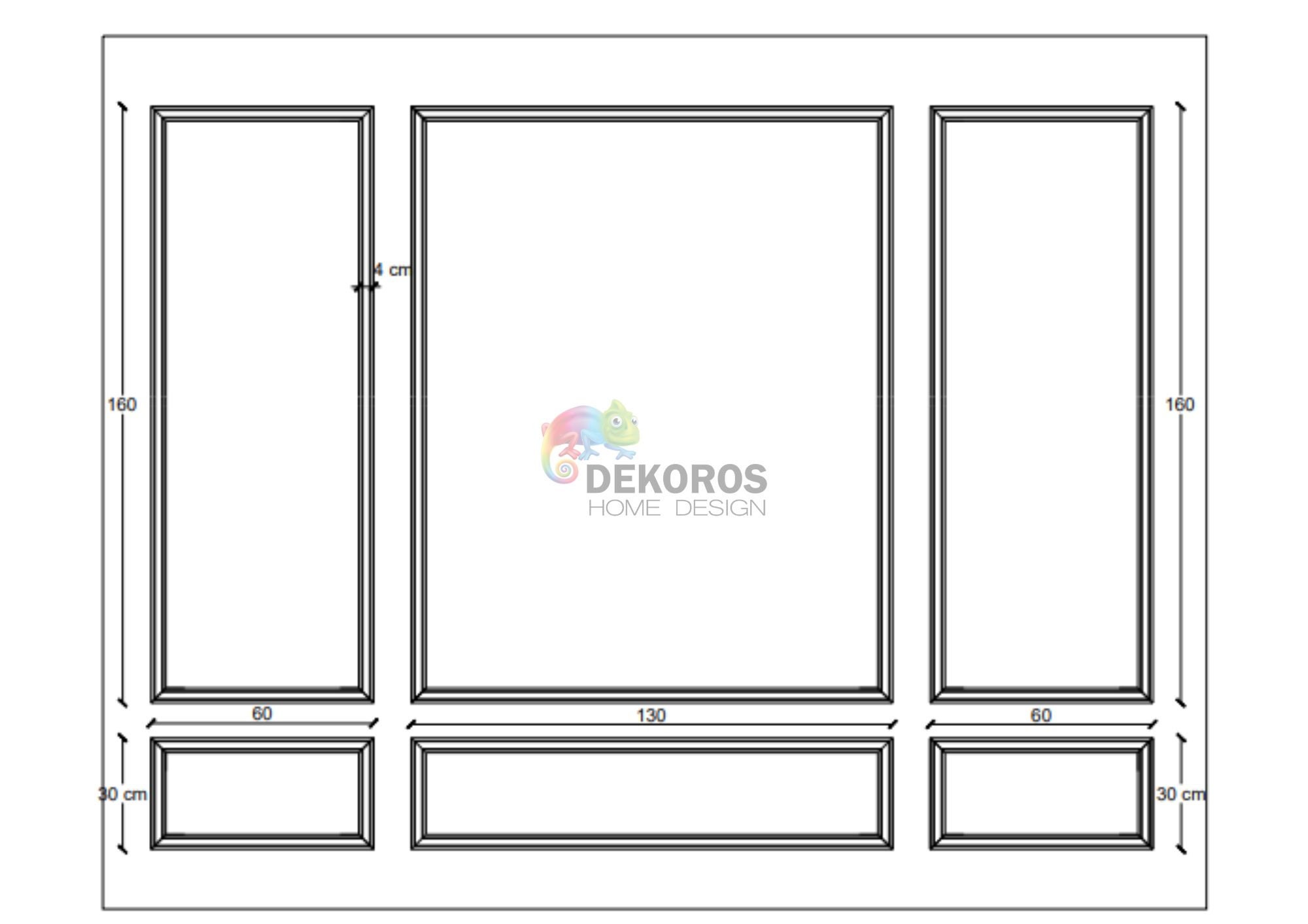 Custom Design - Wall Molding Kit, Pre-cut Wainscoting Kit - Peel and ...