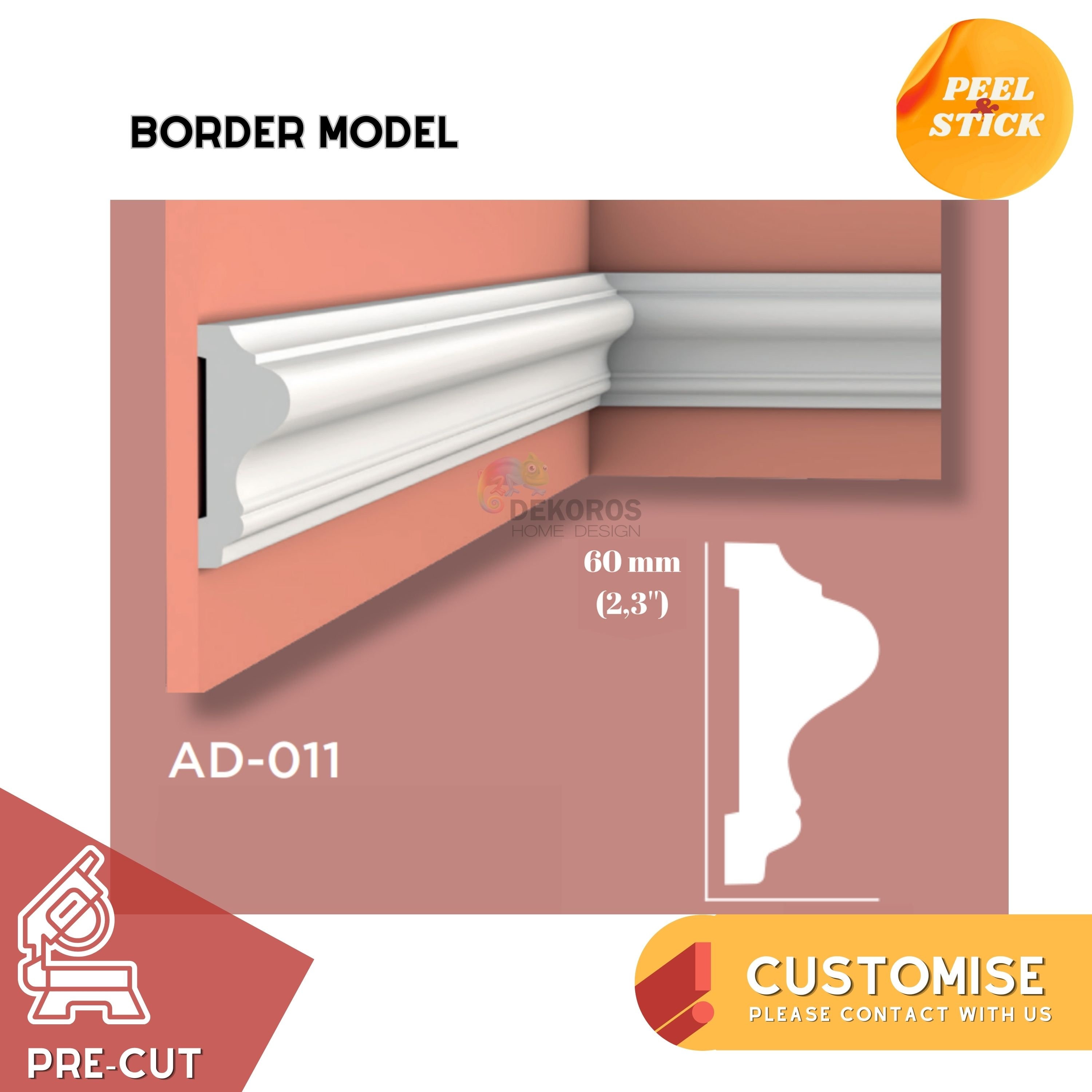 Gaahing Flexible Wall Trim | Peel And Stick Self-Adhesive Design | Crown Mouldings For Cabinet Mirror Frame Wall Edge Home Decor, 5m X 36mm