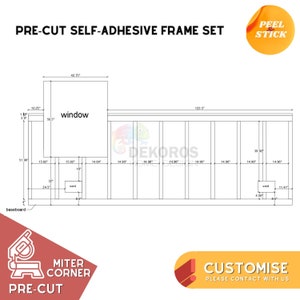 Custom Order, Wall Molding Kit, Pre-Cut Wainscoting Kit - Peel and Stick Moulding, Resistant Half Wall Panel - Paintable Hallway Wall Trim