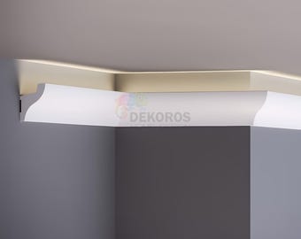 Crown Molding with Led Duct, Each Pieces 240x4.8cm/94,4&#39;&#39;Wx1,9&#39;&#39;H Decorative Cornice Trim, Cornice Molding (Light not Included)