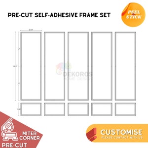 Custom Order, Pre-Cut Wall Molding Kit, Paintable White Wall Panels for Modern Home Decor, Costum Design - Water, Damage Resistant