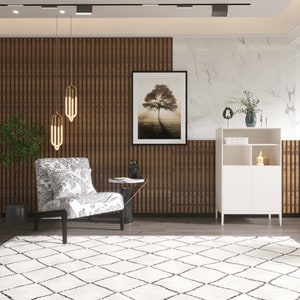Wooden Wall Paneling, Decorative Wainscoting, Modern Wood Wall Cladding , Wall Covering, Water, Damage Resistant, Practical Installation