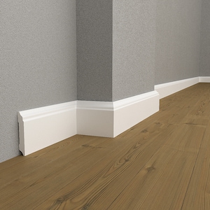 Baseboard Molding: One Package is 18 Boards (43,2m/1700&#39;&#39;) - Waterproof White Base Moulding - Each Skirting Board is 240x10x1,5 cm