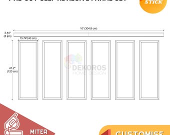 Kundenspezifische Bestellung, Wandleistenset, Brett und Leiste, vorgeschnittene 4 cm Rahmenleisten 8 cm Bordüre Täfelung - Schälen und Aufkleben