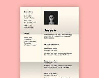 Profesjonalny projekt CV. Szablon CV Word, Pages i PDF. CV, szablon CV do pracy