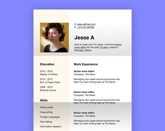 Profesjonalny projekt CV. Szablon CV Word, Pages i PDF. CV, szablon CV do pracy