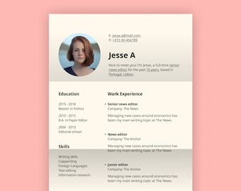 Profesjonalny projekt CV. Szablon CV Word, Pages i PDF. CV, szablon CV do pracy
