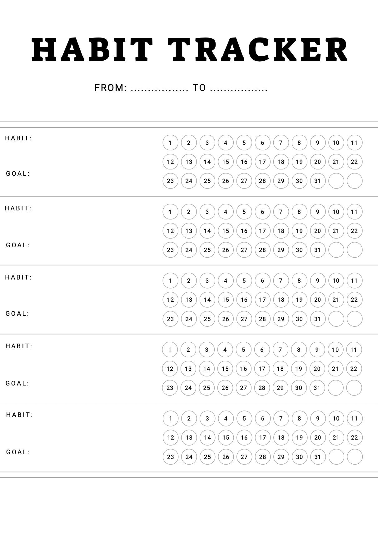 Original Habit Tracker - Etsy