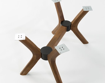 Coffee Table Legs: Solid Beech Wood Rectangle Low Base Leg for Wood Table Top