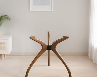 Solid Wood Pedestal Leg for Dining Table, Round Glass, Marble or Epoxy Kitchen Table Base 3 or 4-Legged Legs