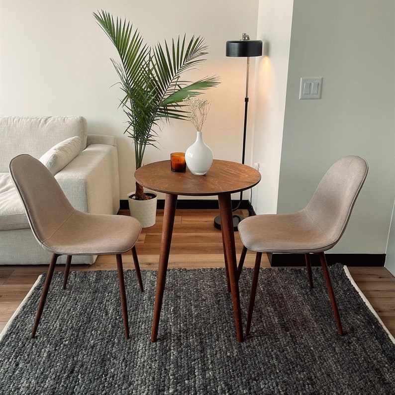 Here is Narrow Round Dining Room Table, perfect for maximizing space in your kitchen while adding a touch of natural beauty. Rustic style enhance your kitchen with our Small 2 Person Dining Table Walnut Wood