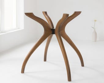 Pedestal Leg for Dining Table, Round Glass or Wooden Kitchen Tables Base Solid Wood Legs - Compact