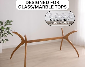 Leg for Rectangle Kitchen Dining Table Base Large Farmhouse Tables, Solid Beech Wood Pedestal Legs for Glass
