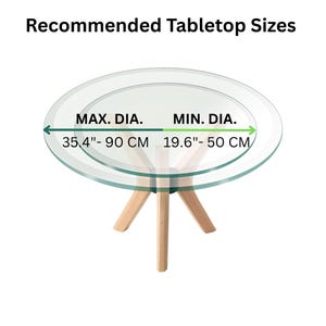 Glass Coffee Table with Pedestal Legs Solid Beech Wood, Sofa Glass Table Base Legs, Low Wood Table Leg for Epoxy or Marble image 3
