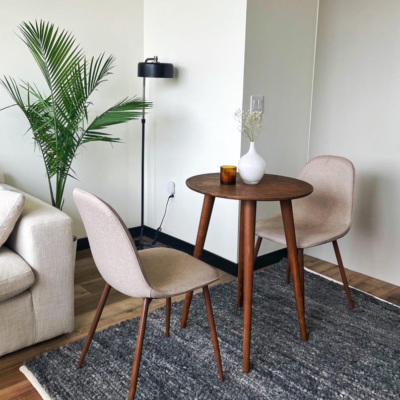 Here is Narrow Round Dining Room Table, perfect for maximizing space in your kitchen while adding a touch of natural beauty. Rustic style enhance your kitchen with our Small 2 Person Dining Table Walnut Wood