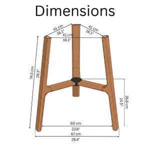 Pedestal Leg for Dining Table, Round Glass or Wood Kitchen Tables Base Solid Wood Legs image 6