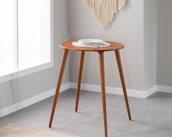 Small Dining Table for 2 Seat: Round Narrow Kitchen Table, Minimalist Tables for Two Person