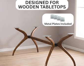 Solid Beech Wood Pedestal Leg, Rectangle Kitchen Dining Table Base Large Farmhouse Table Leg for Wood Table Top