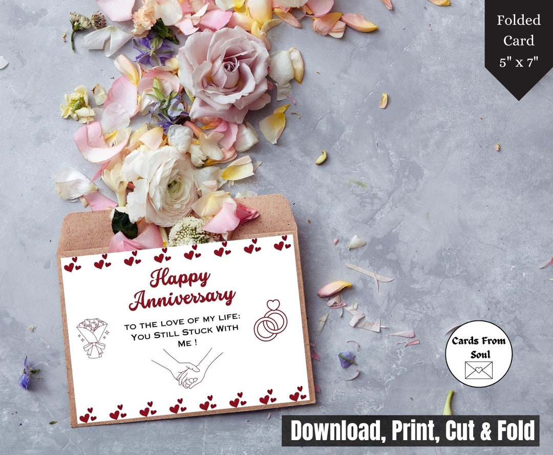 Printable Anniversary Card for Husband or Wife, Card for Boyfriend ...