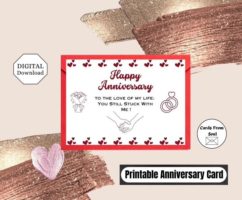 Printable Anniversary Card for Husband or Wife, Card for Boyfriend ...