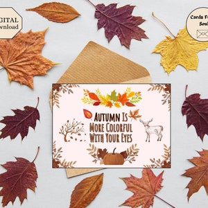 Carte de vœux d’automne imprimable pour mari ou femme, carte pour petit ami/petite amie, carte d’amour, téléchargement numérique, carte meilleur ami.