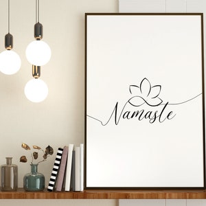 Namaste Printable, Namaste Sign, Namaste Minimalist Printable, Namaste Poster, Meditation Print, Yoga Wall Decor, Digital Download