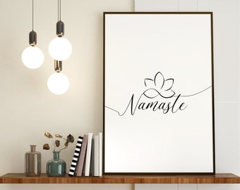 Namaste Printable, Namaste Zeichen, Namaste Minimalistisch Druckbar, Namaste Poster, Meditation Print, Yoga Wand dekor, Digitaler Download