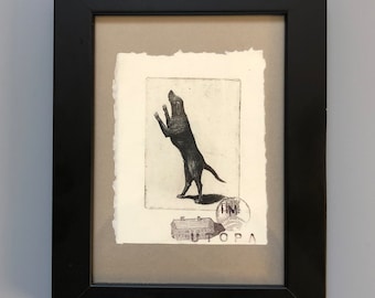 ボリス・オクライン作、「パリの汚れた犬たち」。オリジナル署名入り
