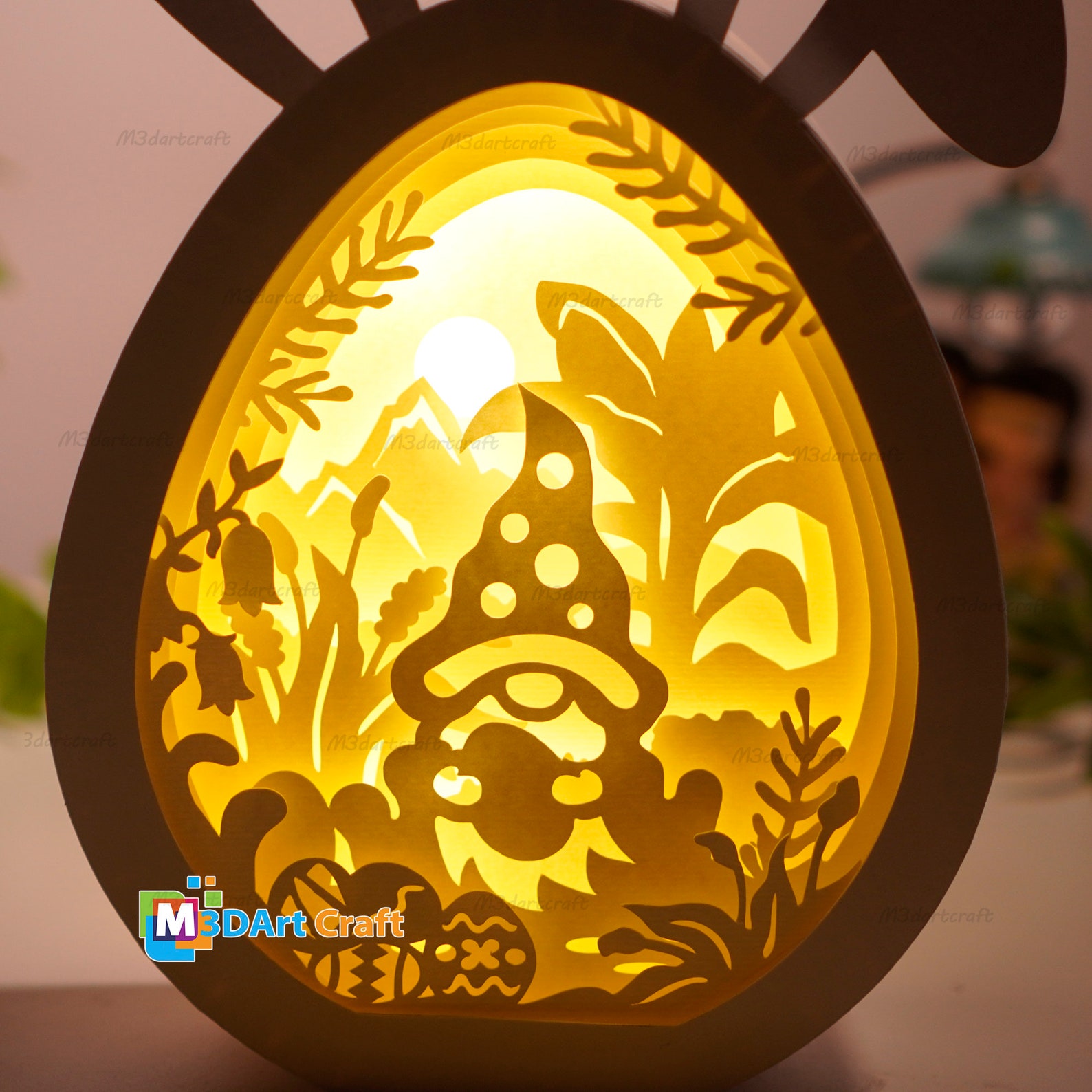 Gnome Easter Eggs Shadow Box SVG for Cricut Projects - Easter Paper ...
