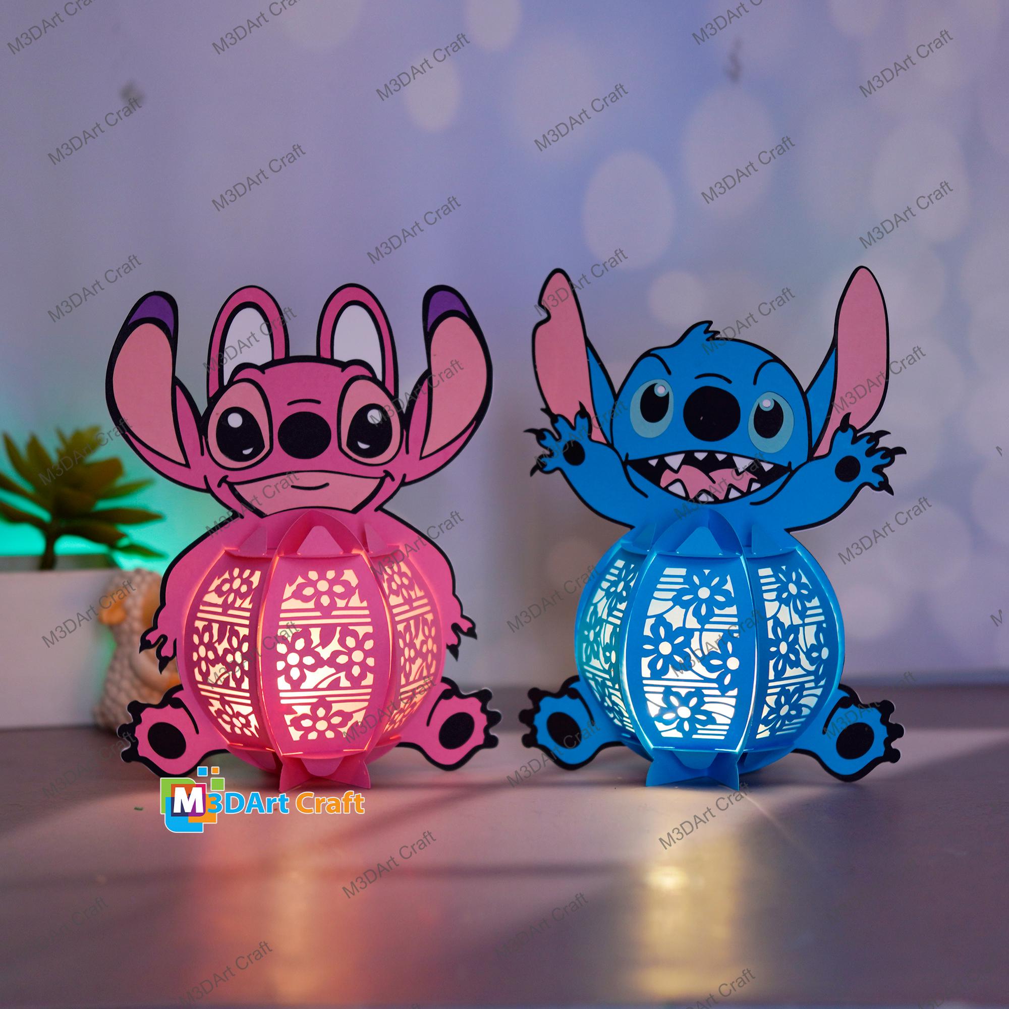 Set 2 Stitch Lantern, Stitch Pink Lantern SVG, PDF, Studio