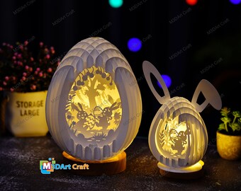 Set 2 Hug Egg in Easter Eggs Pop Up PDF, SVG, Silhouette Template - Easter Eggs Pop up Lightbox ( Small Eggs Pop Up SVG for Cricut Joy)