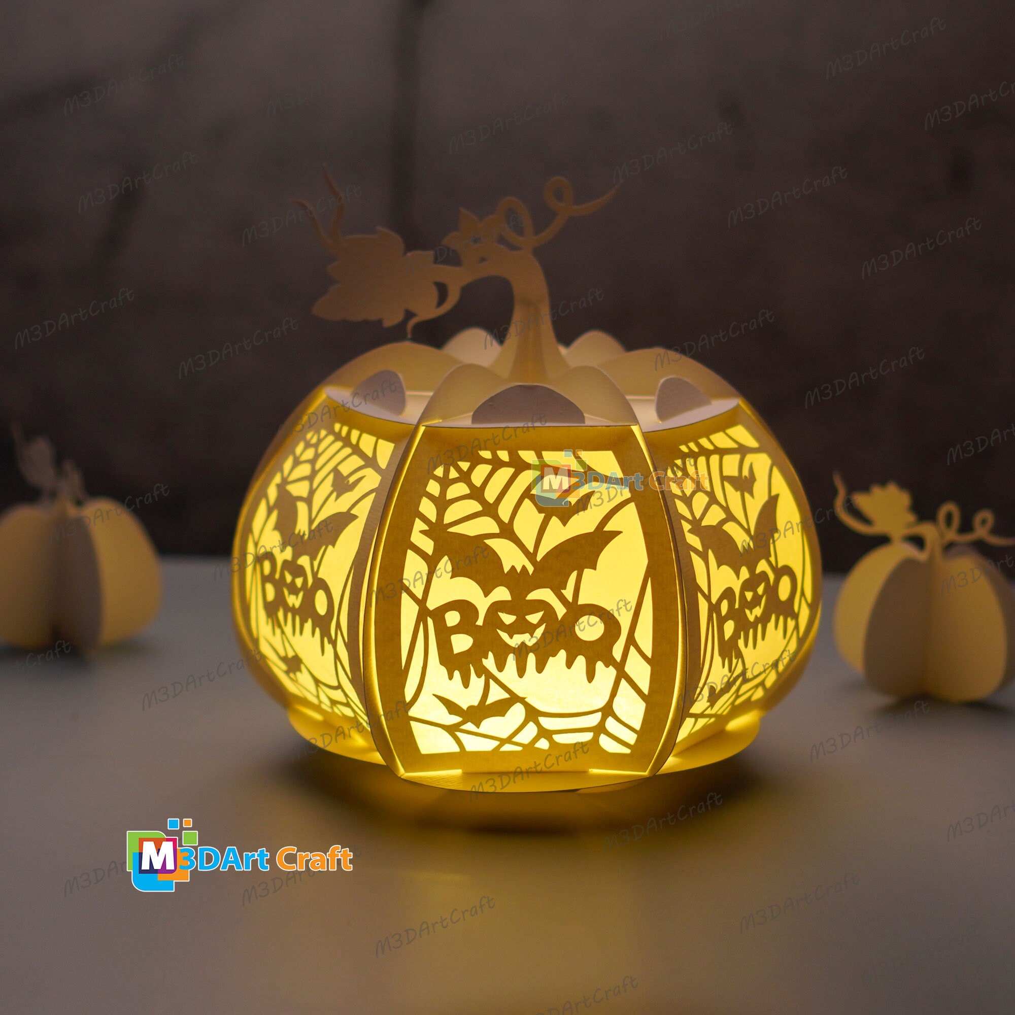 Pack 5 Pumpkin Lanterns SVG for Cricut Projects Diy Halloween Jack O ...
